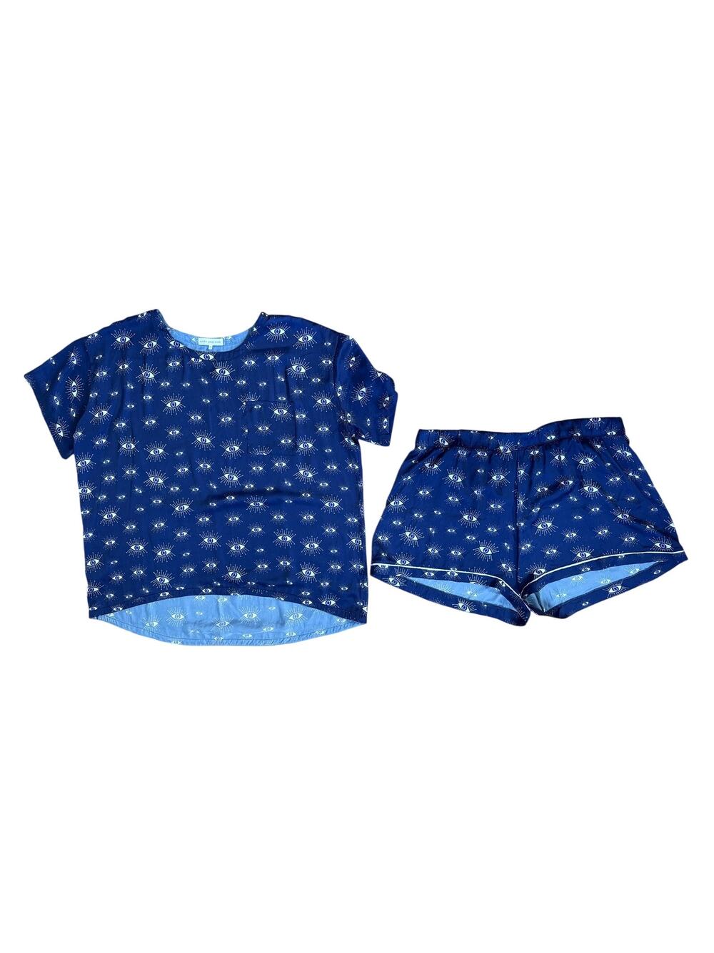 Kitty and Vibe Third Eye Shorts and Top Set in Blue Size 3XL